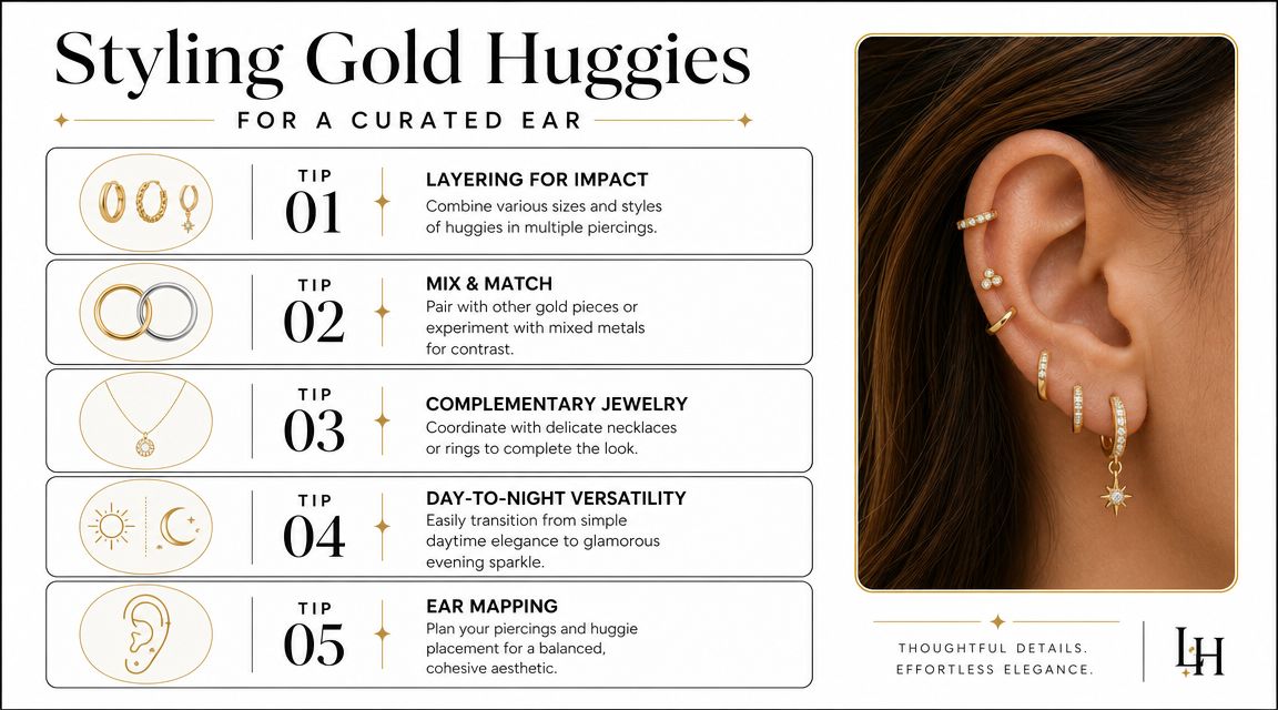 Styling Gold Huggies for a Curated Ear