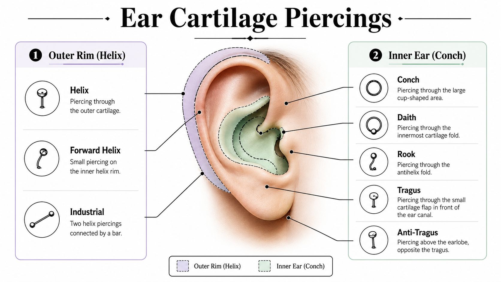 Mapping Your Ear Anatomy and Piercing Types