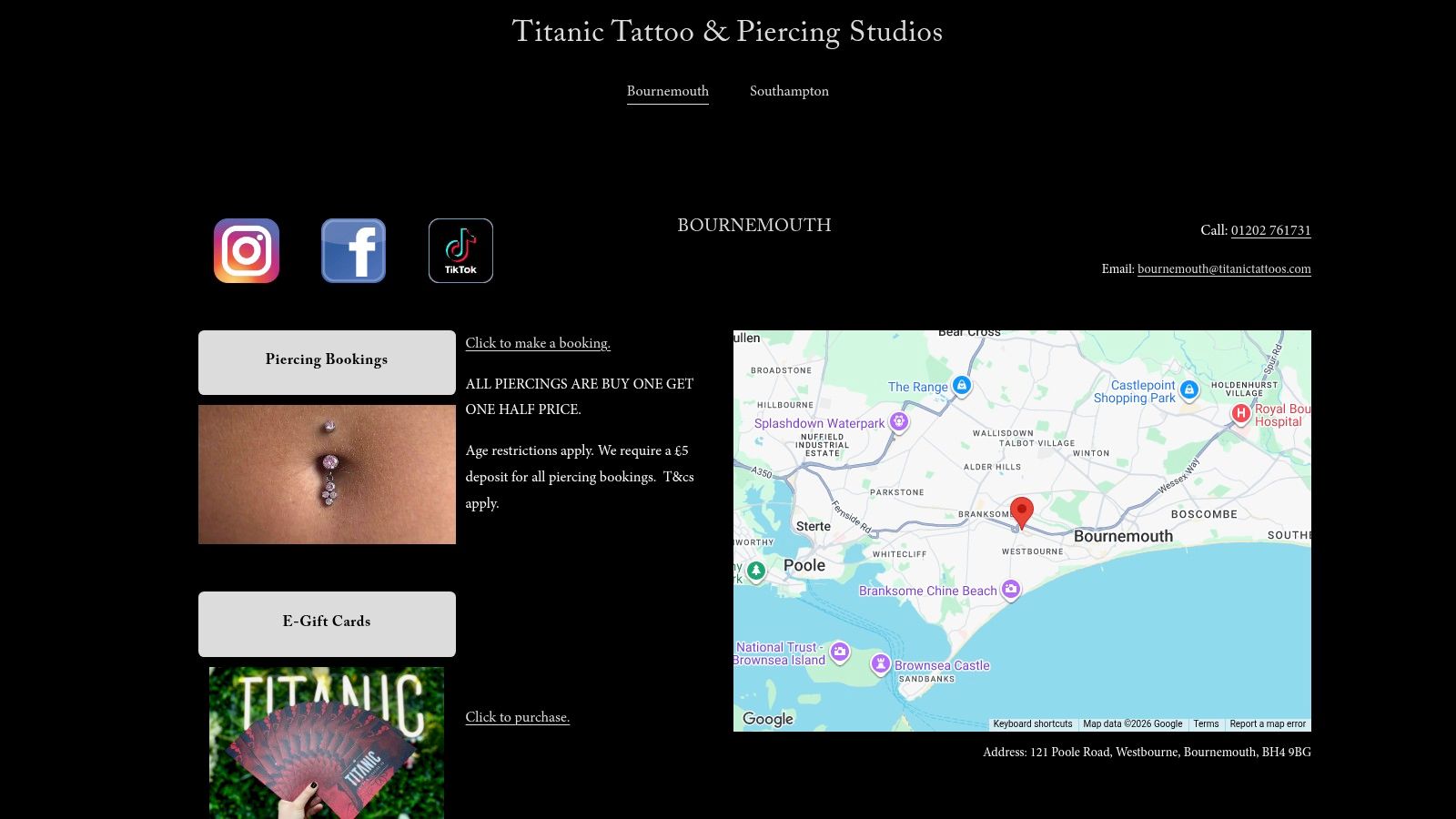 Titanic Tattoo & Piercing – Westbourne